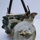 Vintage enamelled earthenware shell decor teapot
