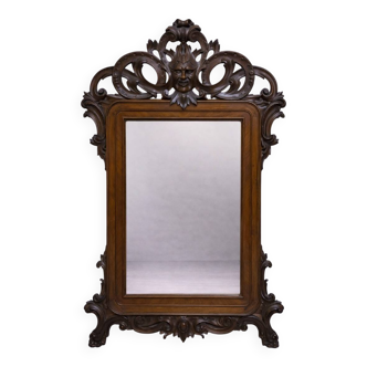 Very important carved wooden mirror, dating from the 19th century, Napoleonic III period.