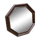 Vintage octagonal mirror in solid wood from the 70s, 63x63cm.