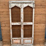 Art Deco patio door in Burmese teak with original patina.