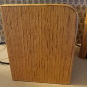 2 white eye lamps, wood, metal, vintage, Germany