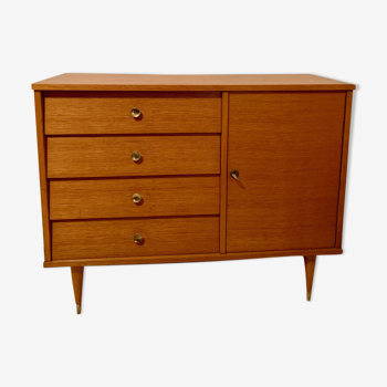 Chest of drawers in light wood Vintage year 60
