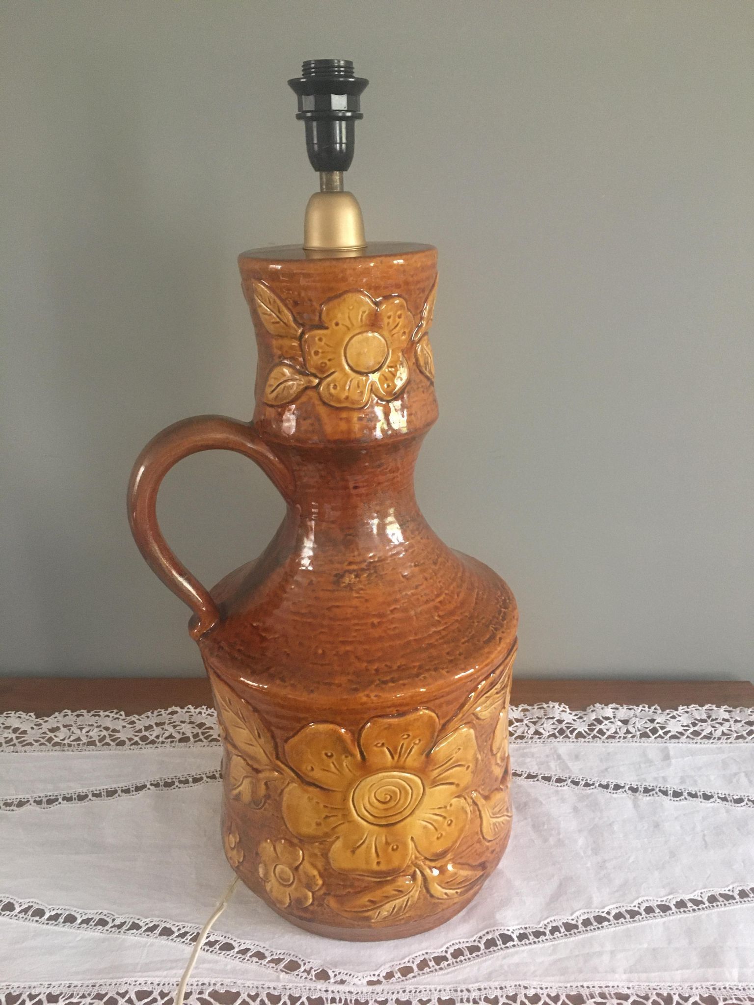 Vintage ceramic lamp base 1950-1960 Vallauris style