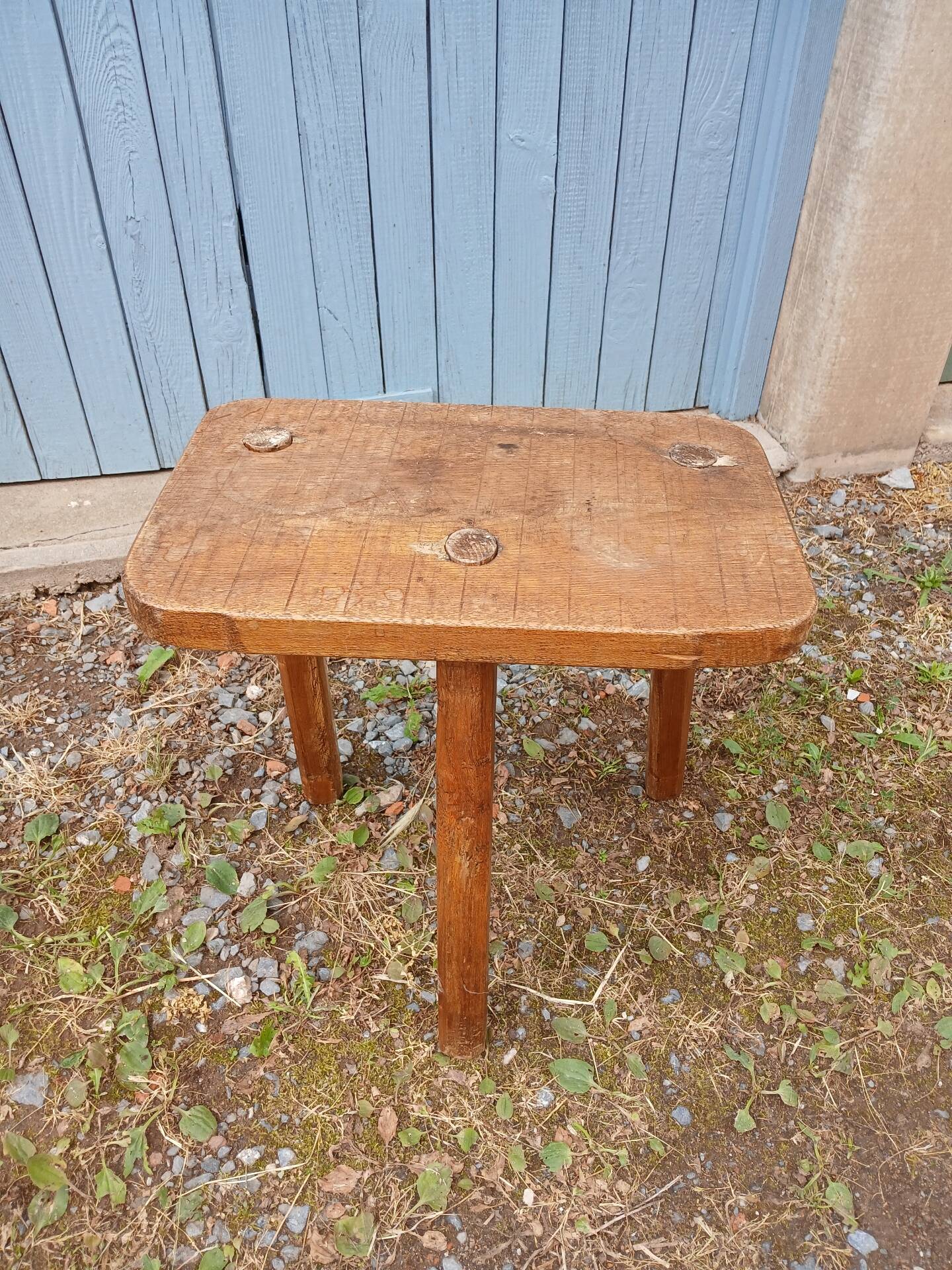 Antique wooden tripod stool