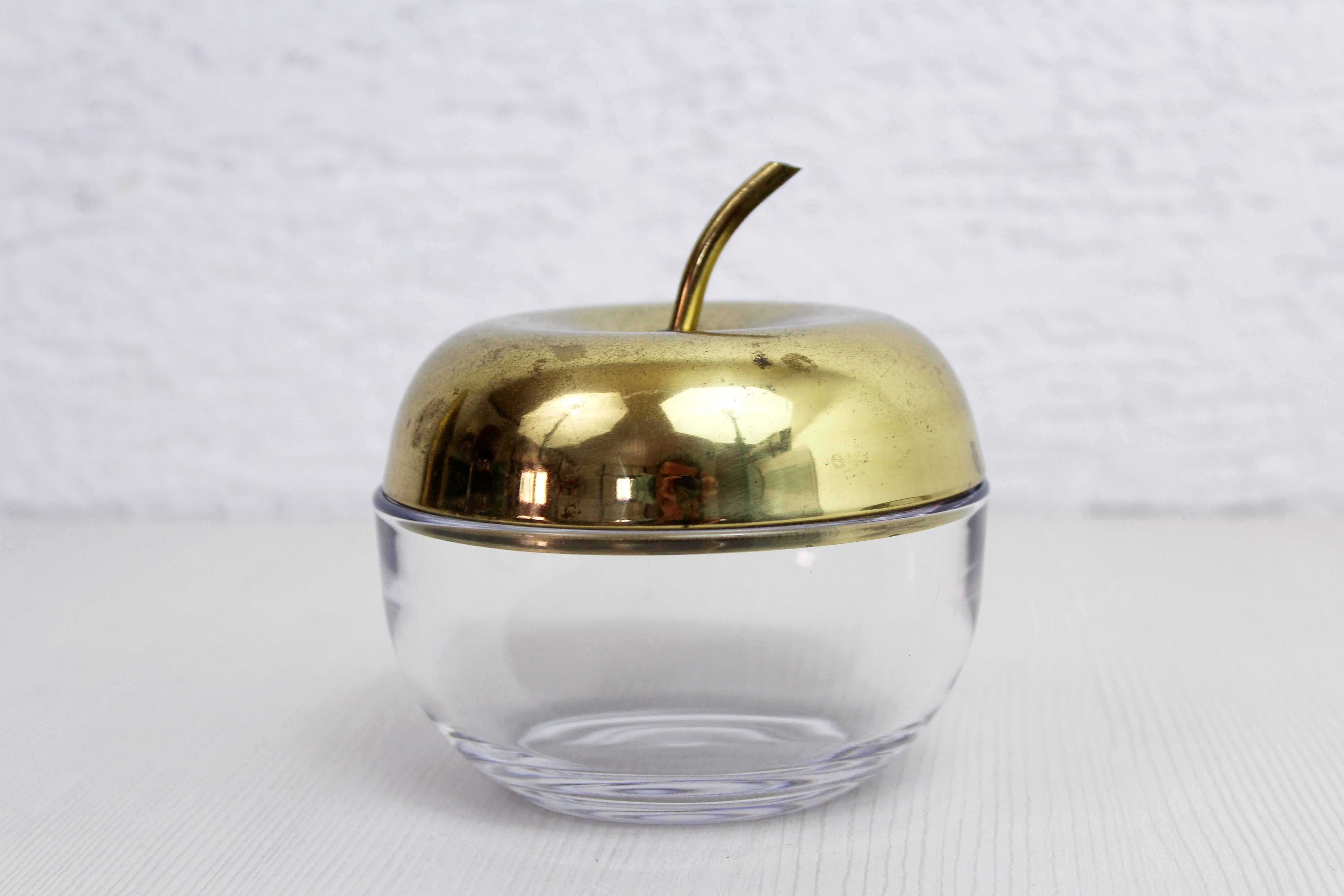 Glass and brass apple sweetener