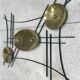 Large sculptural wall relief in wrought iron & brass , GDR / Germany 1950s