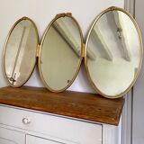 Oval triptych mirror