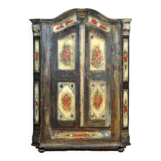 Armoire Antique Peinte à la Main, Allemagne, Anno 1812