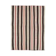 Vintage Turkish Hand-Knotted Wool Cotton Beige Kilim Area Rug 158x217