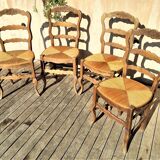 1 set of 4 rustic chairs