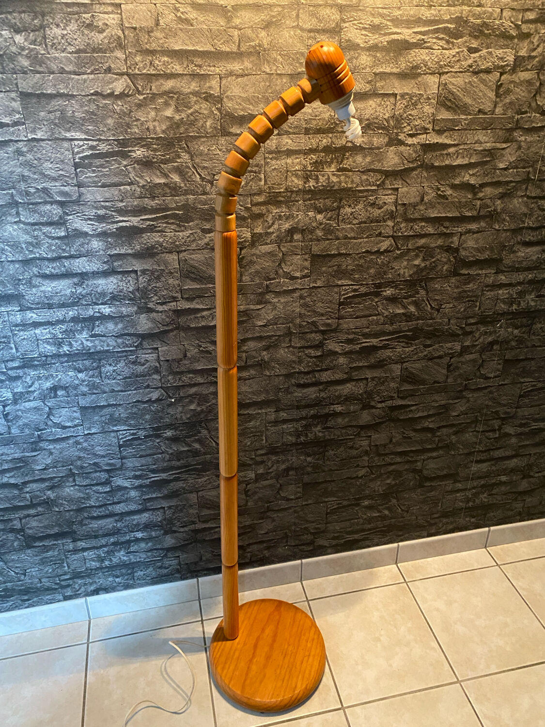 Swedish pine floor lamp by Solbackens Svarveri AB, 1970