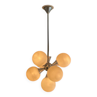 Ceiling lamp chandelier 7 lights Sputnik 1960s, The cluster