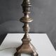 Antique lamp, silver-plated bronze candlestick base