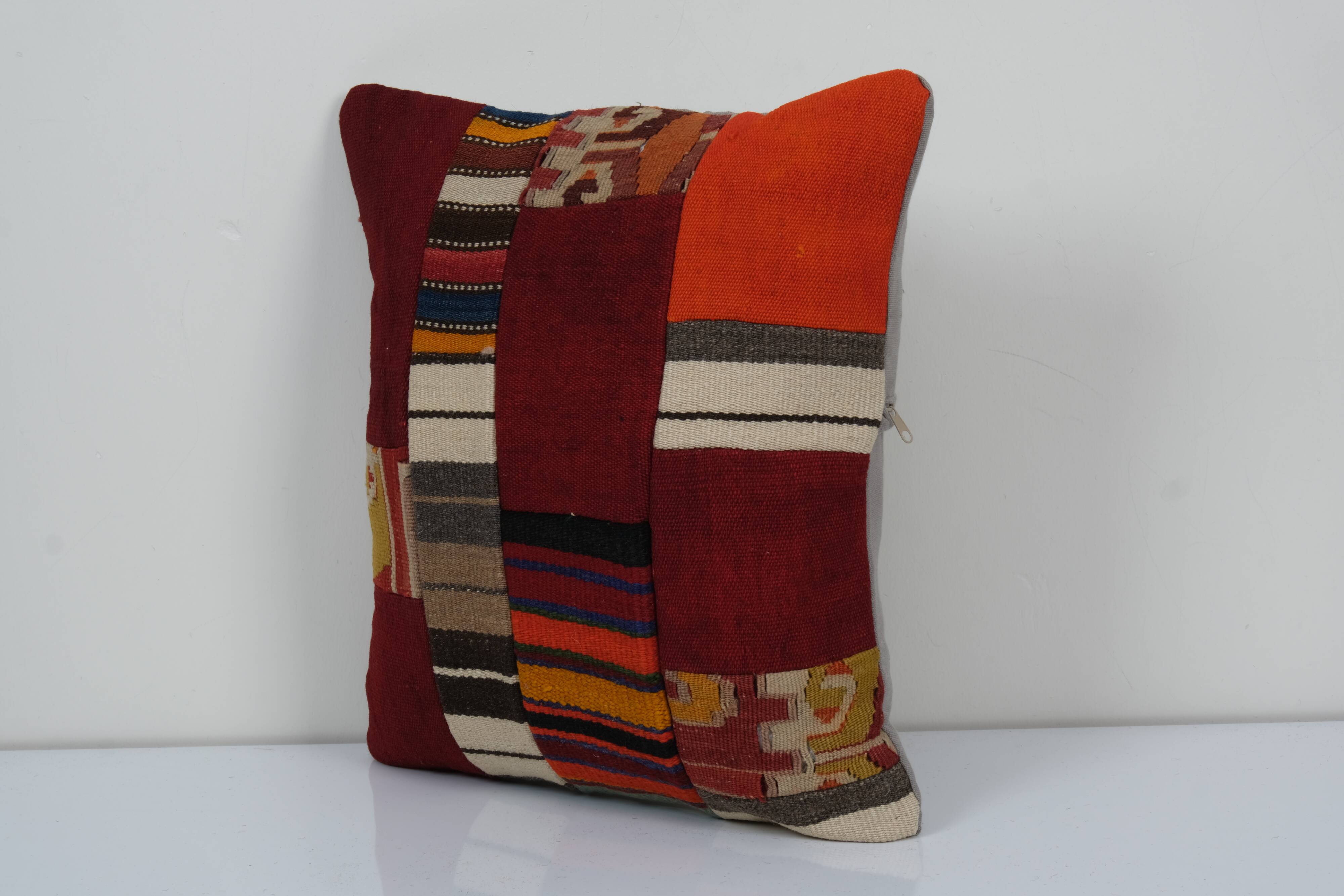 18" x 20" Carpet Pillow, Bohemian Kilim Lumbar, Turkey Pillow, Home Decor, Couch Throw Pillow