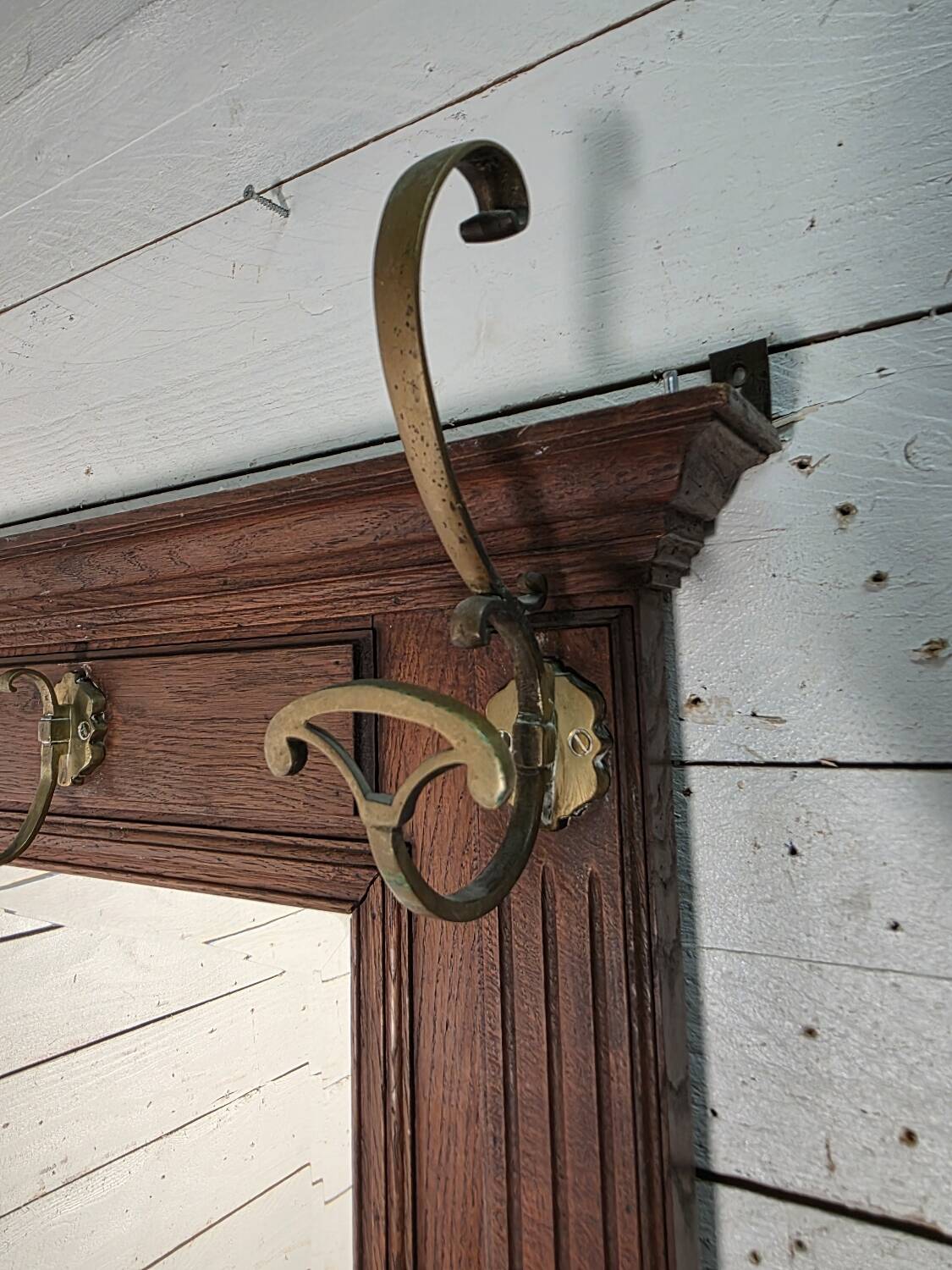 Antique coat rack in solid oak