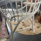 Fauteuil rotin blanc