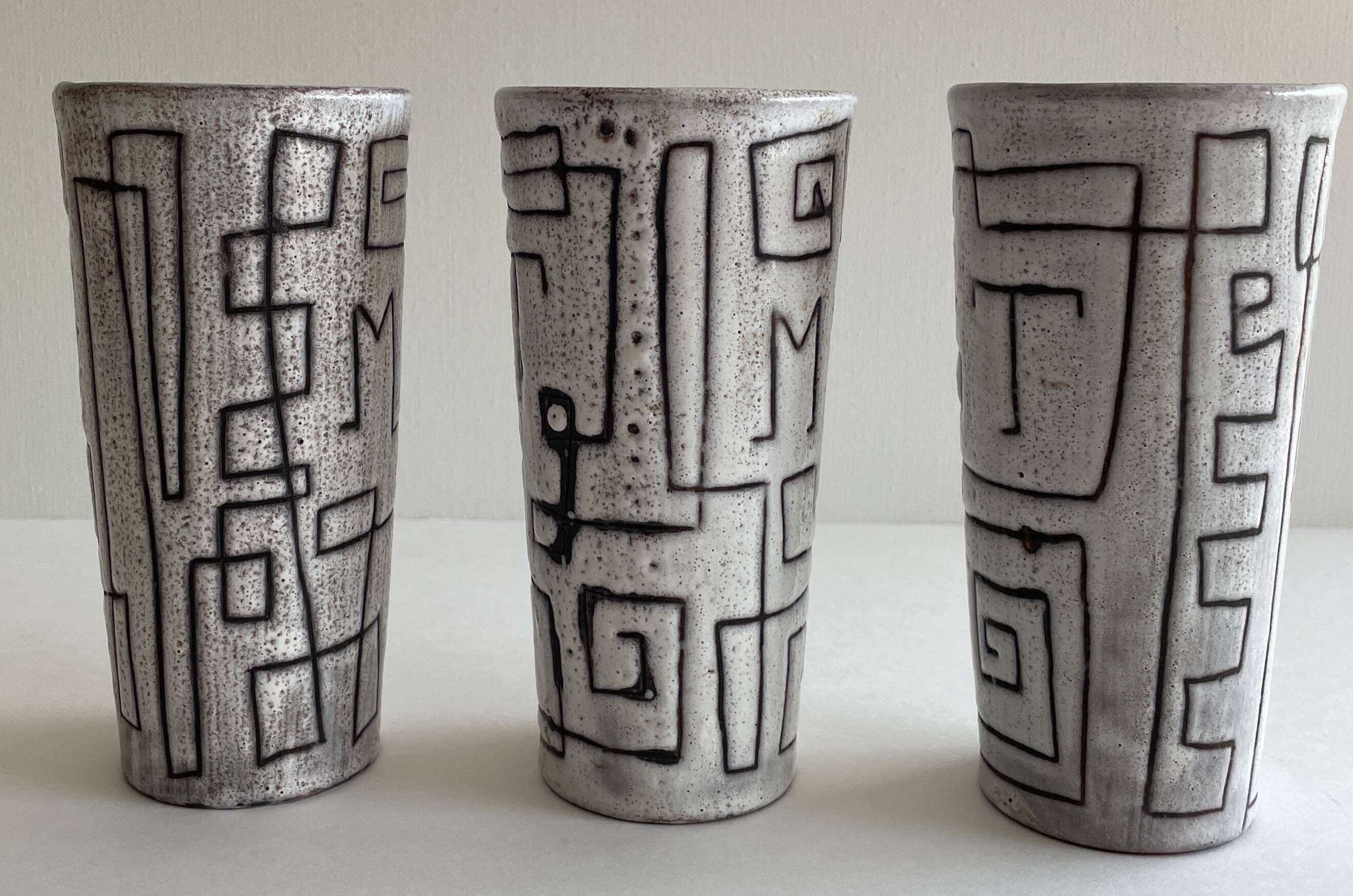 Large goblets for orangeade or small ceramic vases from the 1960s-70s.