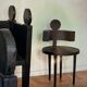 Sculptural chair ii room studio - maniera 29 solid carved and painted oak