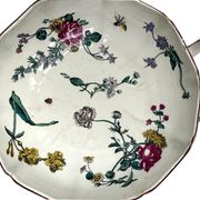 Gien, coupe faïence polychrome insectes et fleurs fin XIXème