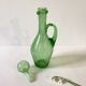 Biot green bubble glass carafe