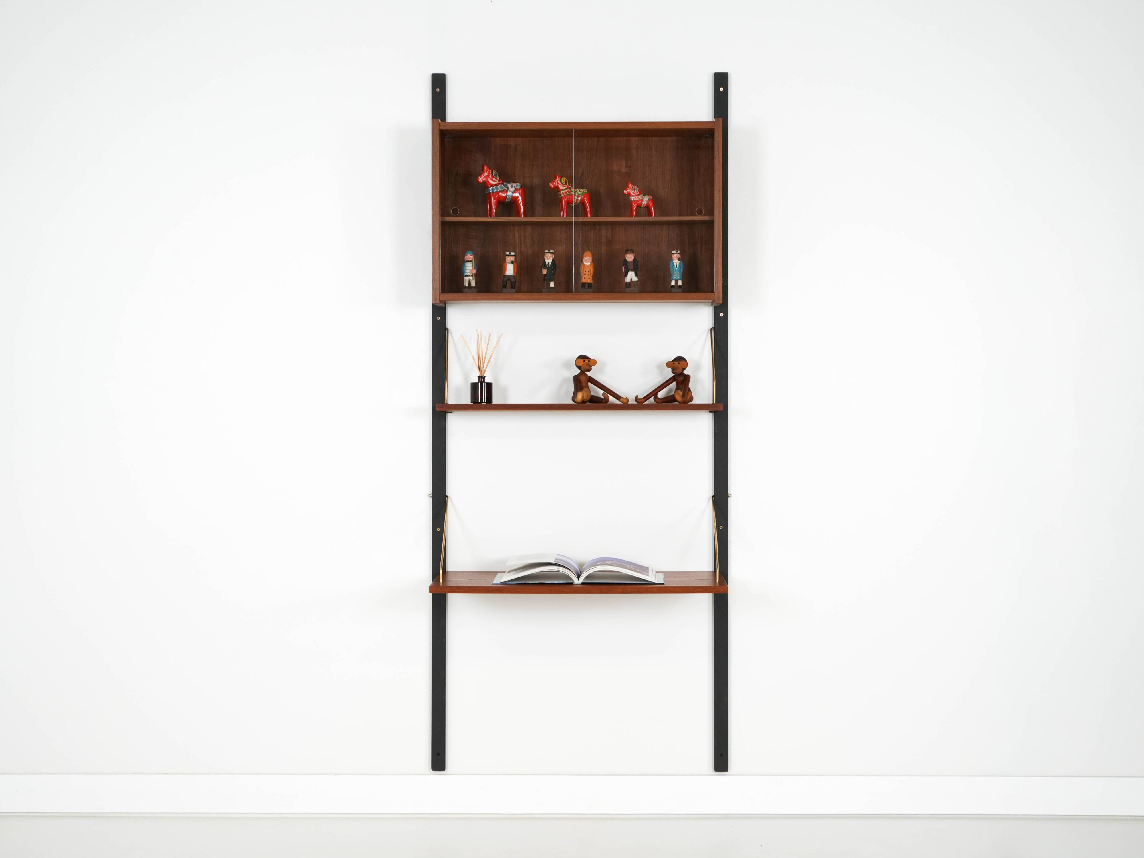 Teak wall unit PS System, Danish design, 1960s, manufactured by Randers Møb