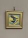 Mid-Century Oil on Panel – “Birds” by Unknown, Vintage & Framed 11 × 11 cm