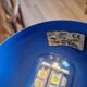 Brilliant German desk lamp — vintage style, electric blue
