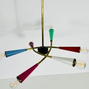 Arredoluce Sputnik brass chandelier 1950s