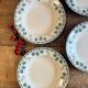 Set of 4 antique deep plates in ironstone - Clovers -