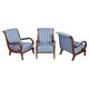 Biedermeier Lounge Chairs in Oak, Spruce and Walnut, Austria, 1830s, Set of 3