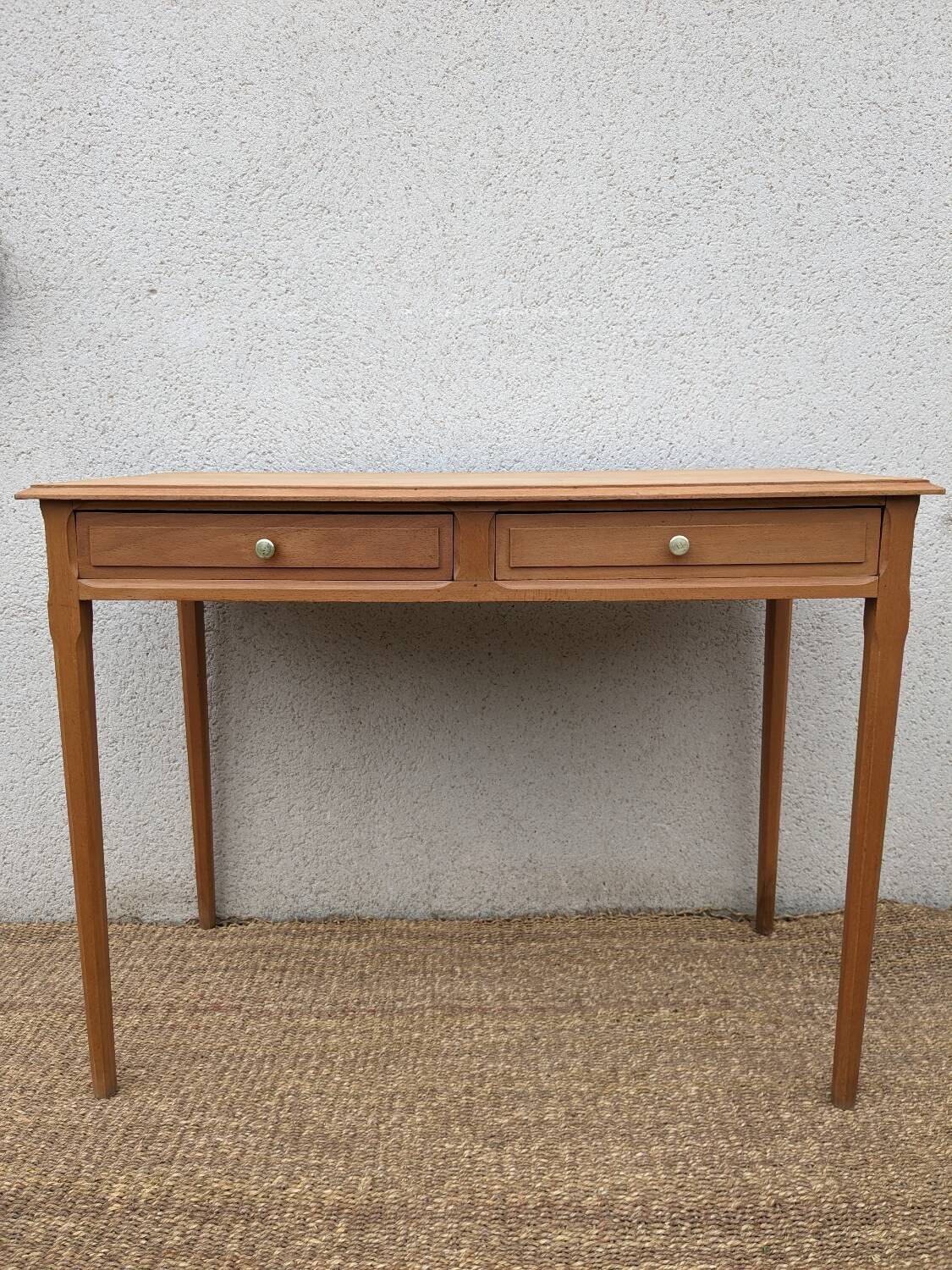Beech desk / table 2 drawers