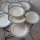 Set of 8 hollow plates Terre de Fer model "Garlands" late nineteenth