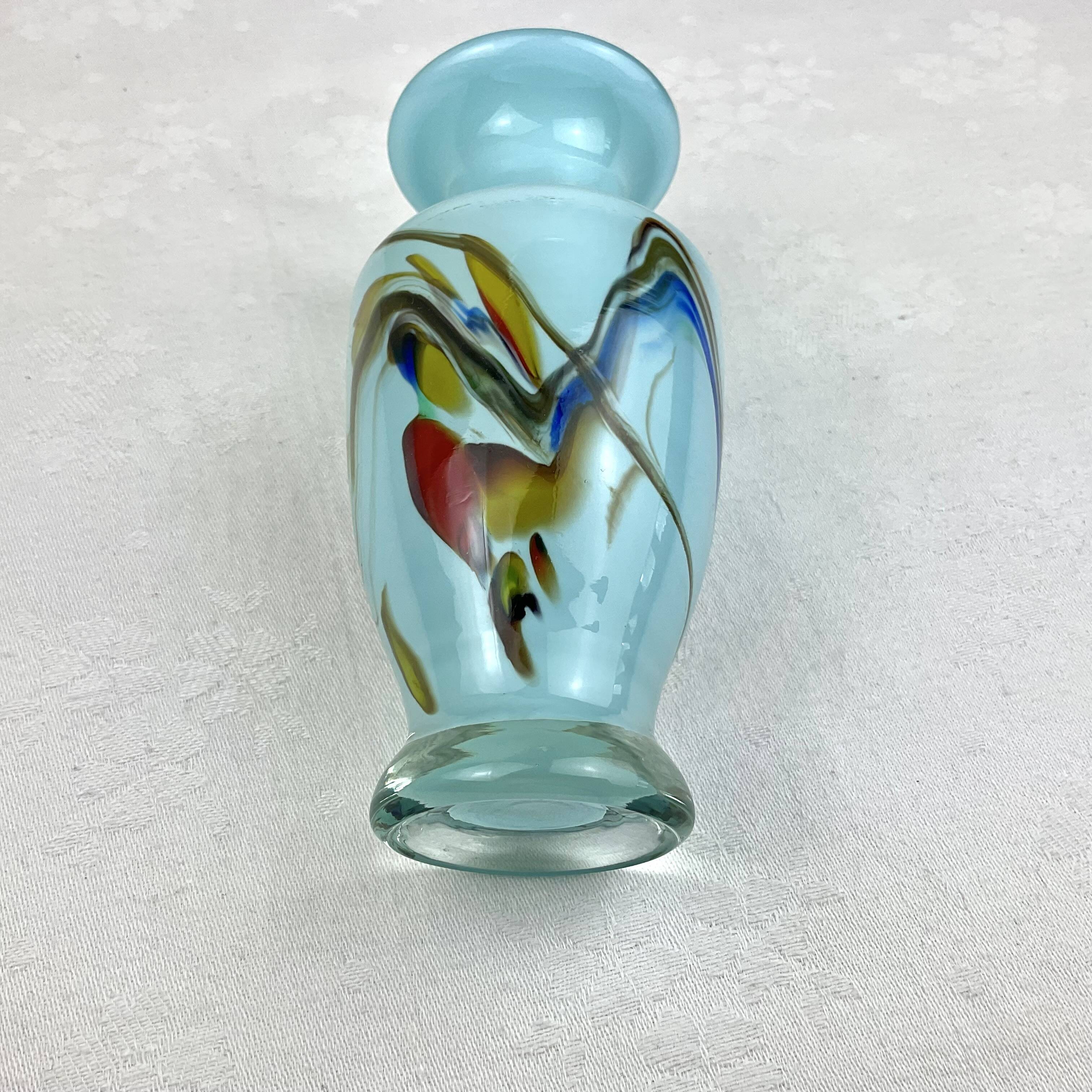 Small colored glass vase