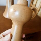 Duo of candlesticks in satin stoneware