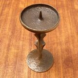 Brutalist metal candlestick mid-century