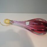 Pink crystal lamp from Val Saint Lambert, Belgium