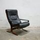 Siesta Scandinavian armchair in black leather by Ingmar Relling for Westnofa editions
