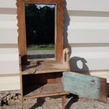 Old teak barber mirror