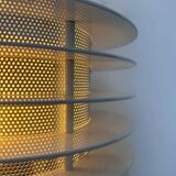 Pair of vintage wall lights, white lacquered metal, Borens, Sweden 1980
