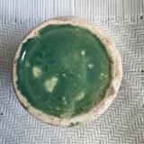 Turquoise green enamelled ceramic pitcher