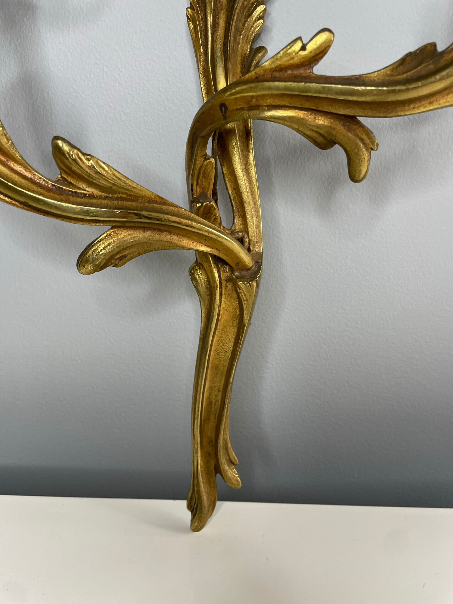 2 antique wall sconces in gilded bronze, Louis XV style