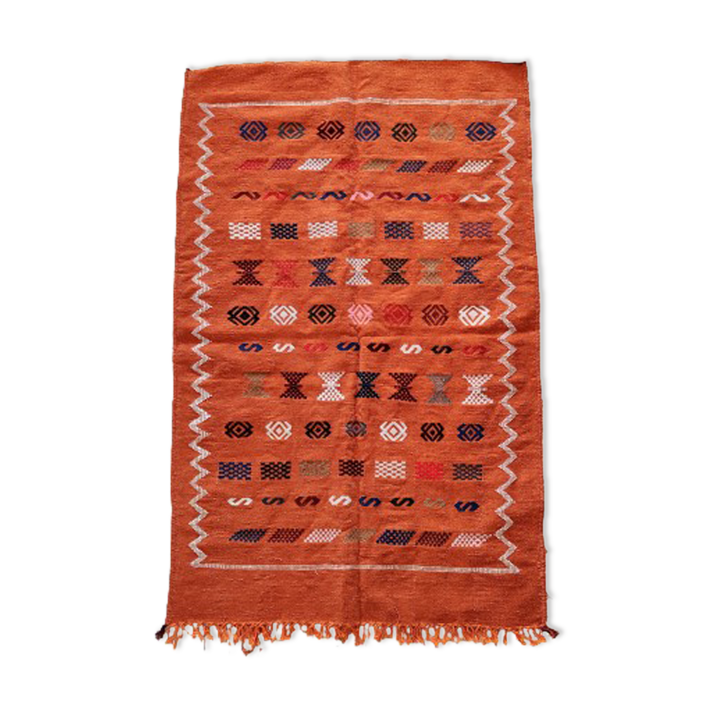 Ethnic Berber carpet Terracotta 95x150 cm