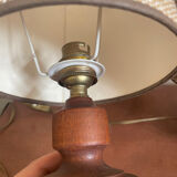 Paire de lampe bois et jute