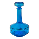 Vintage turquoise blue glass vase/decanter