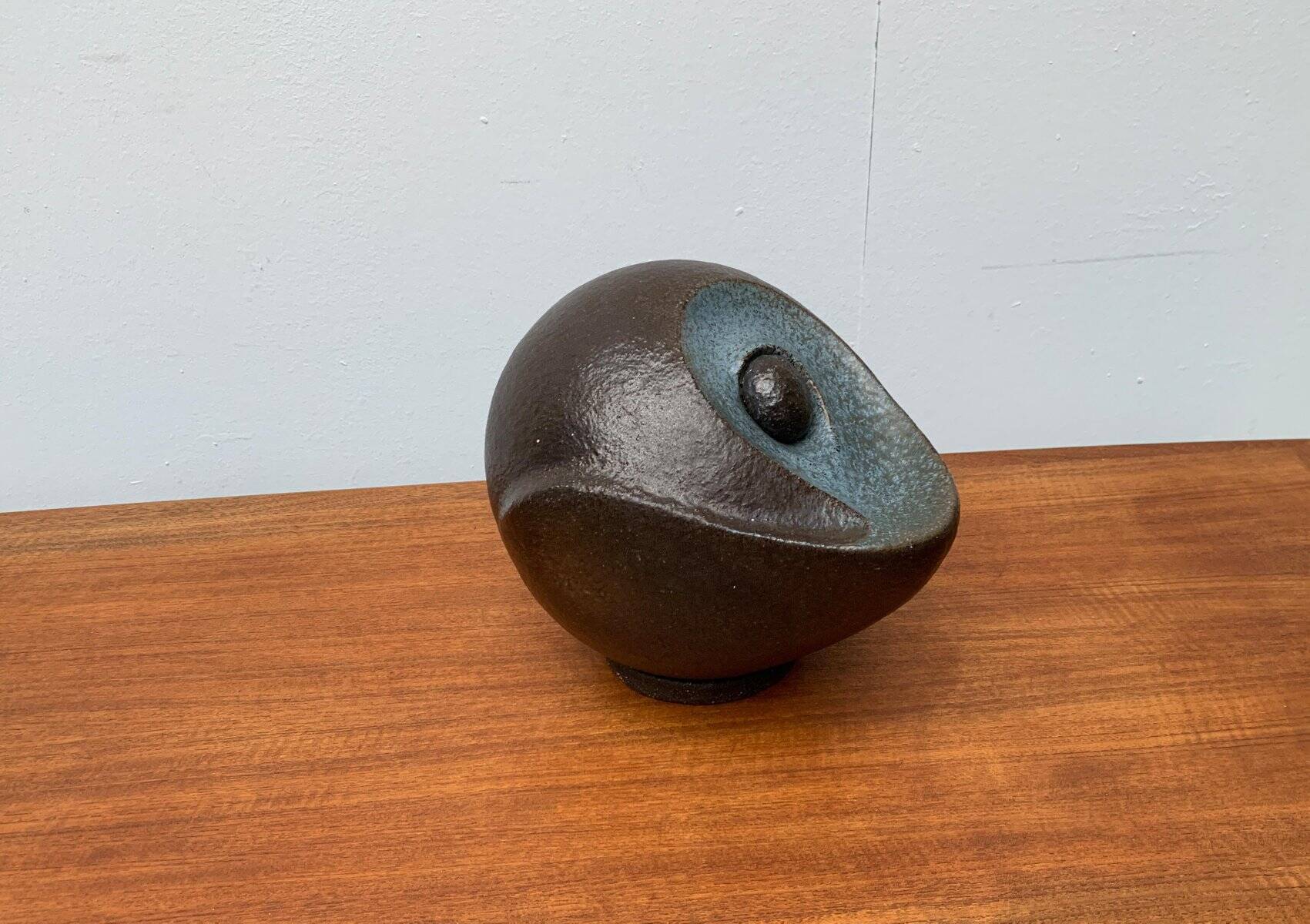 Sculpture d'art en poterie de studio brutaliste du milieu du siècle, années 1960