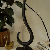 Vintage French brutalist iron lamp base