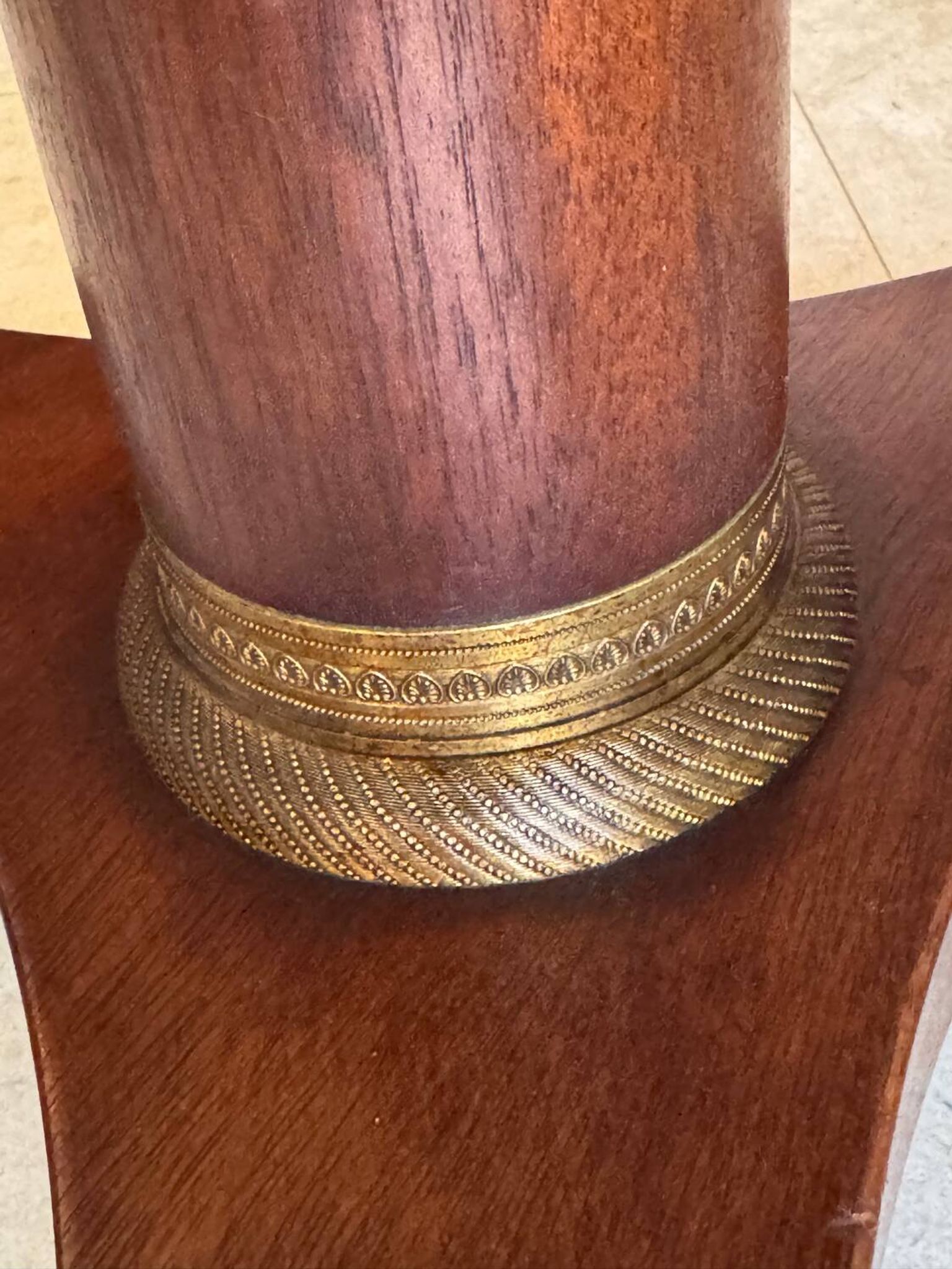 Empire style gueridon in mahogany, beautiful anthracite marble (traces of wear).