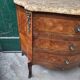 CURVED MARQUETRY CHEST WITH MARBLE TOP 3 ROSEWOOD DRAWERS