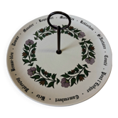 Plateau à fromages en faïence de chez Gien en bon état.