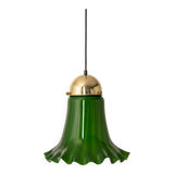Green glass pendant by Peill & Putzler, Germany, 1970.
